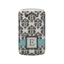 Damasco con monograma Blackberry de Brown azul de  Case-Mate Blackberry Carcasas