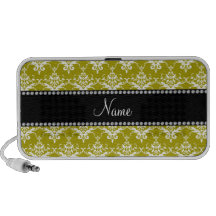 Damasco conocido personalizado del amarillo del or altavoces de viaje