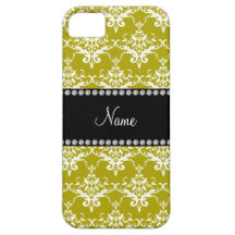 Damasco conocido personalizado del amarillo del or iPhone 5 Case-Mate cárcasas