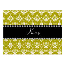 Damasco conocido personalizado del amarillo del or postal