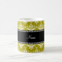 Damasco conocido personalizado del amarillo del or tazas de café
