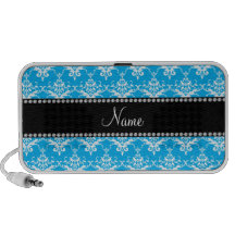 Damasco conocido personalizado del blanco del azul mini altavoces