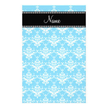 Damasco conocido personalizado del blanco del azul  papeleria