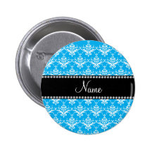 Damasco conocido personalizado del blanco del azul pins