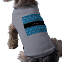 Damasco conocido personalizado del blanco del azul camisetas de mascota