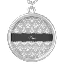 Damasco conocido personalizado del blanco gris colgante
