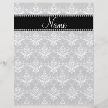 Damasco conocido personalizado del blanco gris tarjeton