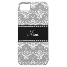 Damasco conocido personalizado del blanco gris iPhone 5 Case-Mate cárcasas