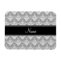 Damasco conocido personalizado del blanco gris imanes rectangulares