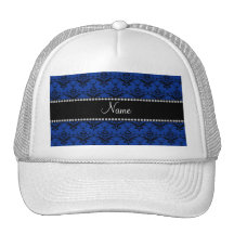 Damasco conocido personalizado del negro azul gorras