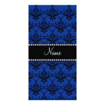 Damasco conocido personalizado del negro azul tarjetas personales con fotos