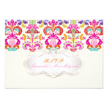 Damasco de Isabel del color del rsvp de PixDezines Anuncio Personalizado