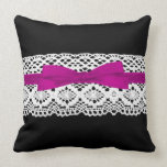damasco de la cinta del rosa del efecto del cordón almohadas