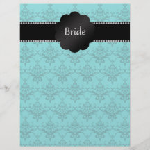 Damasco de la turquesa de los regalos de la novia tarjetas publicitarias