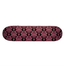 Damasco de las rosas fuertes y del negro patin personalizado