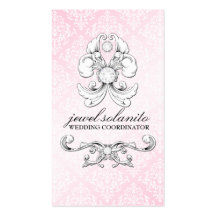 damasco de lujo del diamante 311-Pink Tarjeta De Negocio