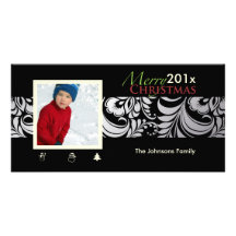 Damasco de PixDezines Bellissimo, navidad Tarjetas Fotográficas Personalizadas
