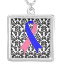 Damasco Deco de la cinta de la conciencia de SIDS Joyeria Personalizada