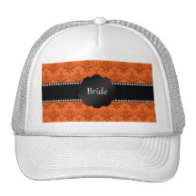Damasco del naranja de los regalos de la novia gorras de camionero