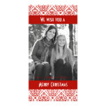 Damasco del navidad rojo y blanco del vintage tarjetas personales