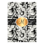Damasco del penacho del color/del vintage de PixDe invitaciones