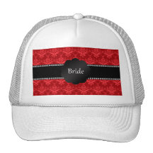 Damasco del rojo de los regalos de la novia gorras de camionero