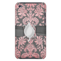 damasco del rosa del vintage del inricate en gris  iPod touch cárcasa