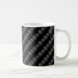 Damasco diagonal de plata en Mugnificence negro Tazas