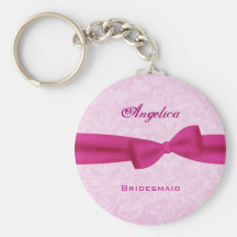 Damasco E016 del rosa del arco del rosa de la dama Llaveros Personalizados