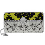 damasco elegante chartreuse y negro del diamante altavoces