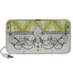 damasco elegante del diamante poner crema y verde  altavoces