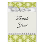 damasco elegante del diamante poner crema y verde  felicitaciones