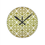 damasco en fondo cambiable reloj de pared