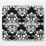 damasco en negro y blanco alfombrilla de raton