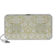 Damasco floral de lujo del oro altavoces de viajar