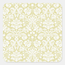 Damasco floral de lujo del oro pegatina cuadradas personalizada