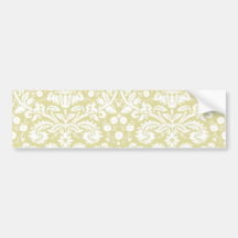 Damasco floral de lujo del oro etiqueta de parachoque