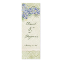 Damasco floral del remolino del Hydrangea azul del Plantilla De Tarjeta Personal