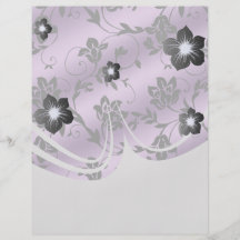 damasco floral del satén floral de la lavanda tarjeton