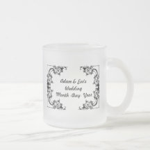 DAMASCO FLORAL helado del taza-VINTAGE del coffe
