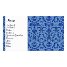 Damasco florentino del vintage (azul) plantillas de tarjetas personales