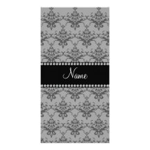 Damasco gris conocido personalizado tarjeta fotográfica personalizada