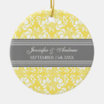 Damasco gris del limón del favor del ornamento del ornamento de navidad