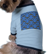 Damasco marrón y azul ropa macota