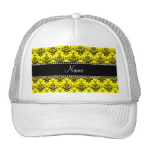 Damasco negro amarillo conocido personalizado gorras de camionero