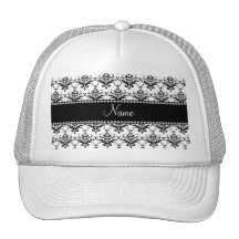 Damasco negro blanco conocido personalizado gorra