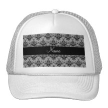 Damasco negro gris conocido personalizado gorras