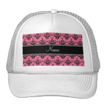 Damasco negro rosado conocido personalizado gorra