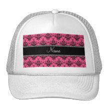 Damasco negro rosado conocido personalizado gorras de camionero