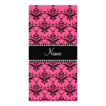 Damasco negro rosado conocido personalizado tarjetas personales